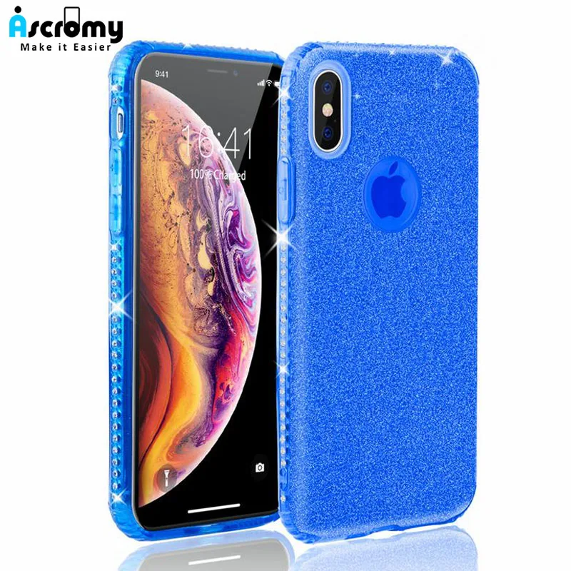 Ascromy чехол для телефона iPhone 8 8Plus X 10 7 Plus Роскошный Блестящий горный хрусталь