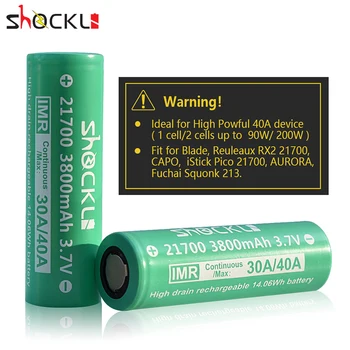 

21700 battery shockli 21700 3800mAh 30A /40A Fit for Eleaf istick Pico 21700 Box MOD Vape Ijoy Capo 100W Capo Squonk Electronic