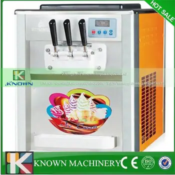 

LED display stainless steel table top soft ice cream machine free shipping