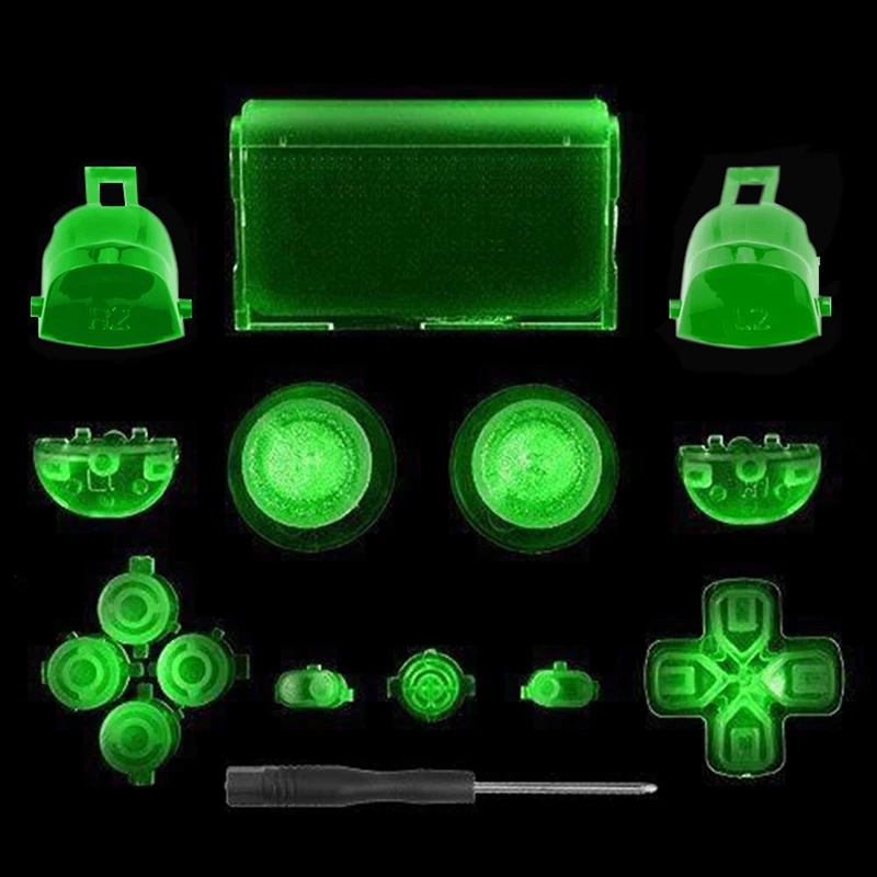 Светится в темноте Полная кнопка для PS4 Slim controller JDS040 набор триггеров Dpad Thumb sticks Pro