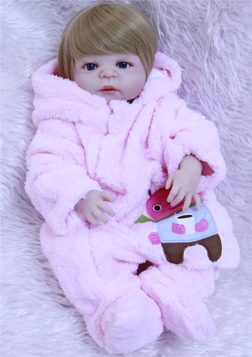 

blond hair Reborn Doll Vinyl Babies Doll For Girls 57CM DOLLMAI RealAlive Reborn Baby Doll gift For Kids best Playmate Toys