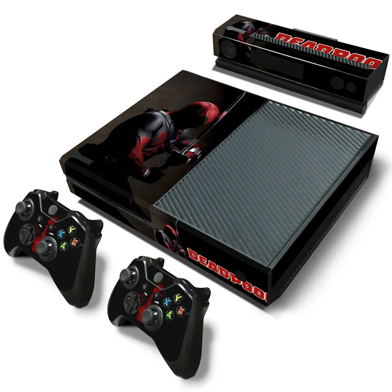 

Free Drop Shipping Decal Skin Deadpool For Microsoft XBOX One Skin Stickers + 2PCS Controller