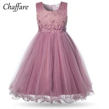 

Chaffare Girls Flower Dress 2018 Summer Kids Ball Gown Princess Dresses Children Wedding Party Dress Elegant Birthday Frocks
