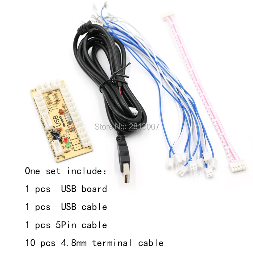 Нулевая задержка USB энкодер на джойстик для ПК и кнопки для Raspberry pi& MAME& Боевая палка управления DIY Аркадный Игровой Набор - Цвет: SET 4