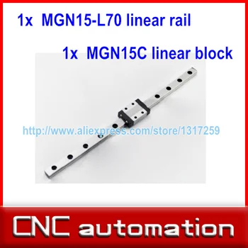 

1pc 15mm width 70mm MGN15 linear guide rail + 1pc MGN MGN15C Blocks carriage CNC