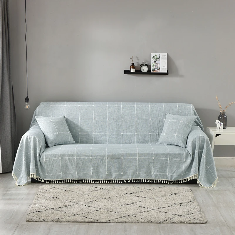 Смешанный из льна и хлопка Чехлы для кресел Европейский Chaiselongue плед декоративные