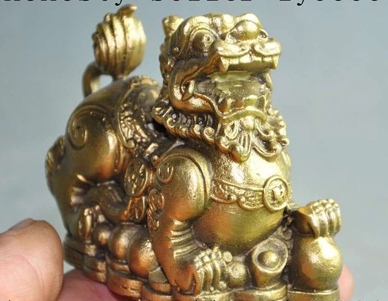 

zhaorui588675chinese fengshui brass Evil beast Animal brave troops pixiu Money Coin statue