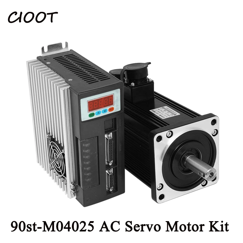 

1kW AC servo motor and driver 4N.M 2500RPM 90st-M04025 servo motor cnc + Matched Servo Driver