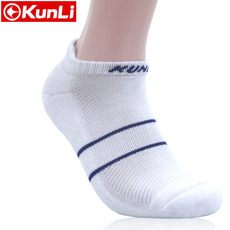 Kunli брендовые носки для бадминтона баскетбольные теннисные носки быстросохнущие дышащие Теплые впитывающие пот антибактериальные для 4 сезона для мужчин wo - Цвет: white