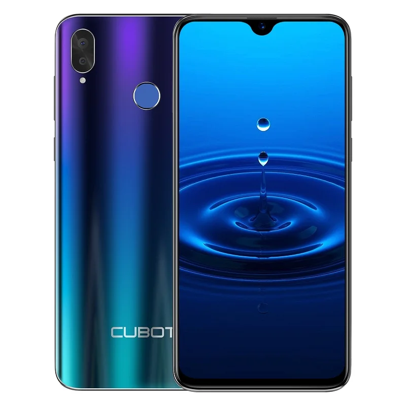 Cubot R15 Android 9,0, 2 ГБ, 16 ГБ, четырехъядерный смартфон MT6580P, 6,26 дюйма, 19:9 экран с защитой от воды, отпечаток пальца, двойная камера заднего вида, 3000 мАч