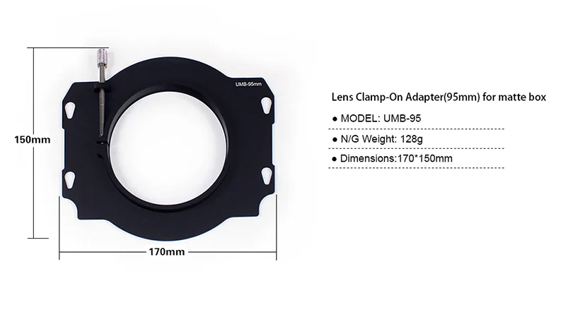 LanParte Матовая коробка зажим для объектива адаптер 95 мм для Arri Ultra Prime объектив и Cine камера DSLR аксессуары