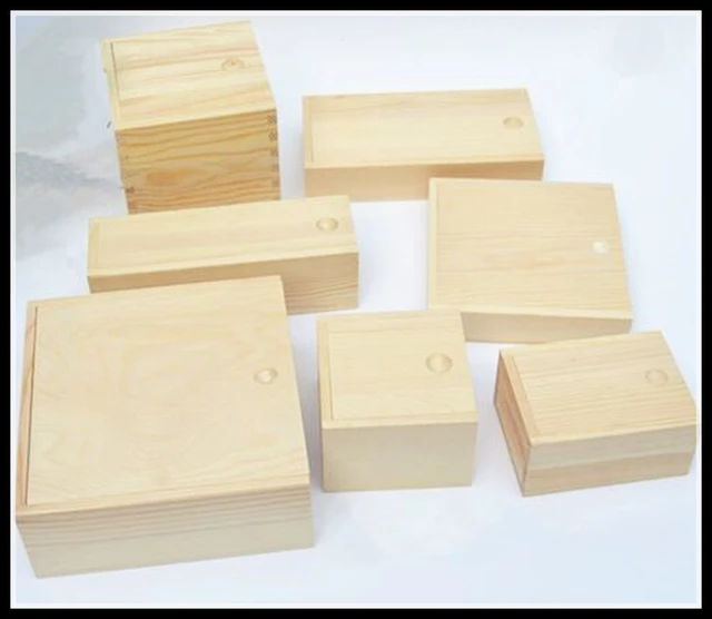 Sliding Lid Wooden Boxes For Arts, Crafts, Hobbies And Home Storage,  Unfinished Wood, Natural Wood Color - Storage Boxes & Bins - AliExpress