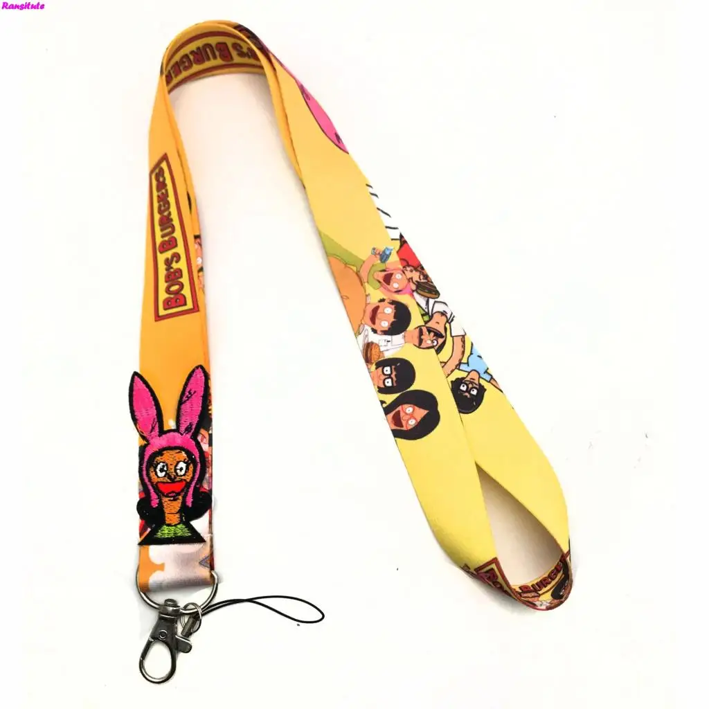 

R153 Bob's Burgers Cute Applique Lanyard Neckband Key ID Card Phone with Badge Holder DIY Lanyard