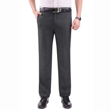 Большой размер 30-40 Премиум Мужской костюм брюки черный серый светло серый черный Летние офисные свободные брюки мужские