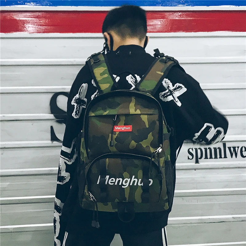 2017 Fashion School bag Waterproof Nylon Men Backpack Bag Women Mochila Escolar Travel Bag Rucksack Trekking Bag Menghuo Brand (55)