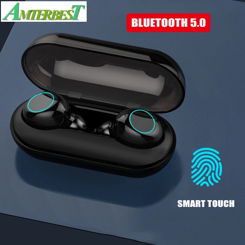 

AMTERBEST Mini Wireless Bluetooth 5.0 Earphone Touch Waterproof IPX8 In-ear Stereo Microphone Headset Mobile Phone Universal