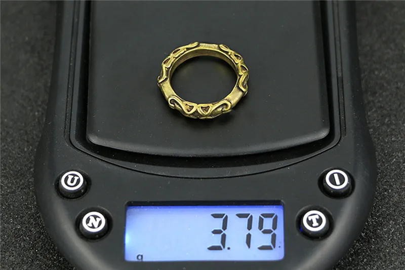 Brass Vintage  Pattern Key Rings (6)