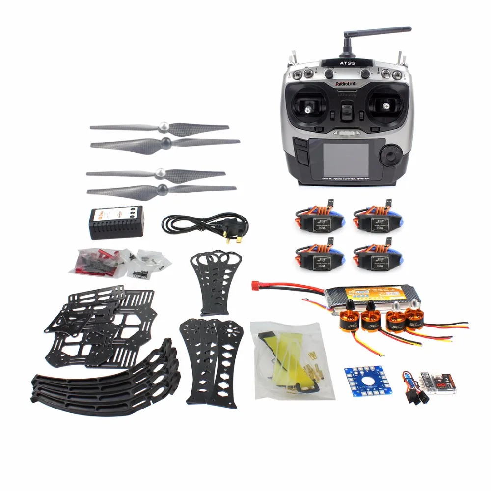 

DIY RC Drone Quadcopter with 360mm Frame Kit QQ Super Flight Control Radiolink AT9S Transmitter battery Charger Brushless Motor
