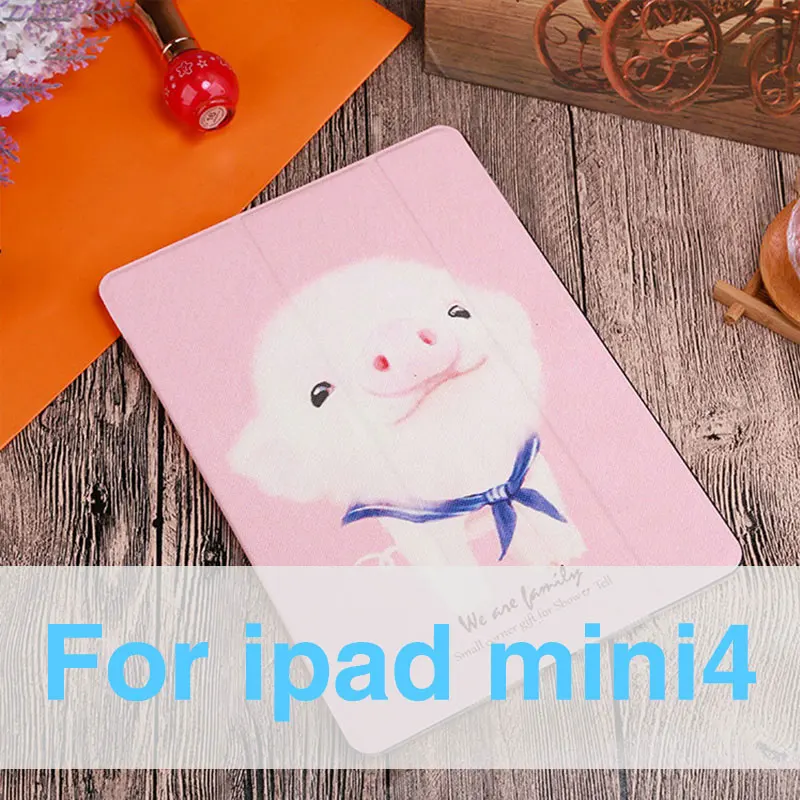 Чехол для планшета с милым кроликом поросенком из мультфильма для, iPad 9,7 Air 1 2, чехол-подставка, защита от падения/пыли для iPad 2/3/4 Mini 1 2 3 4, чехол - Цвет: For ipad mini 4