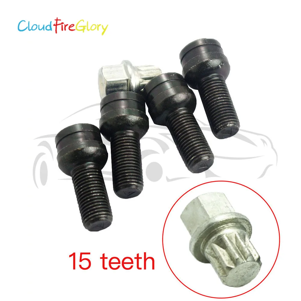 

CloudFireGlory For VW Golf Jetta Passat Audi A4 A6 A8 TT x5 Set Anti-theft Wheel Screw Bolt Lock Nut Key Adapter 8D0601139F 004