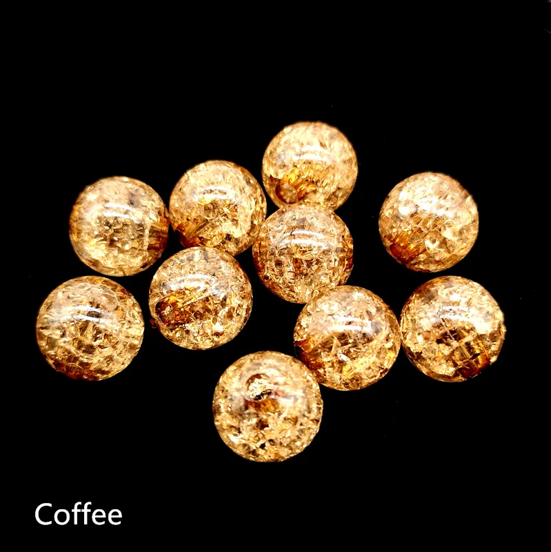 10pcs 12mm Round Crackle Beads Loose Spacer Acrylic Beads For Jewelry Making Necklaces Bracelets DIY