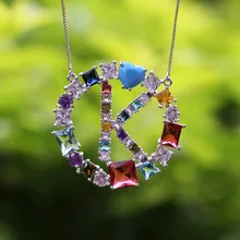 1 шт., хит, стильное, белое золото, цвет, микро проложенный Радужный CZ кубический цирконий, A-Z, инициалы, буквы, подвески, ожерелья для женщин, ювелирные изделия