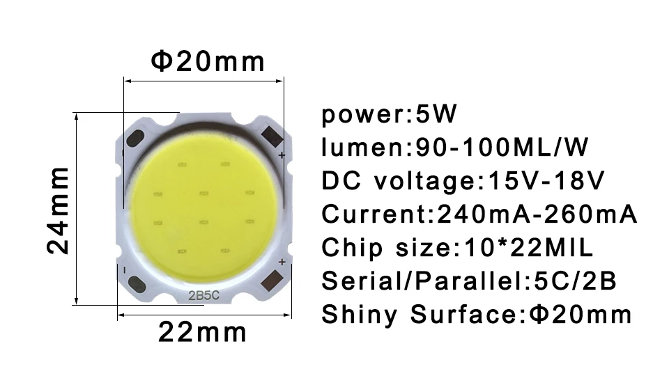 10 pcs a lot 3W 5W 7W 10W 12W 15W High Power LED COB Light Beads LED lamp Bead LED Bulb Chip Spot Light Downlight Diode Lamps