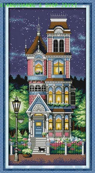 

A Quiet Night Counted Cross Stitch Handmade Cross Stitch Set scenery Cross-stitch Kits Embroidery Needlework ONEROOM