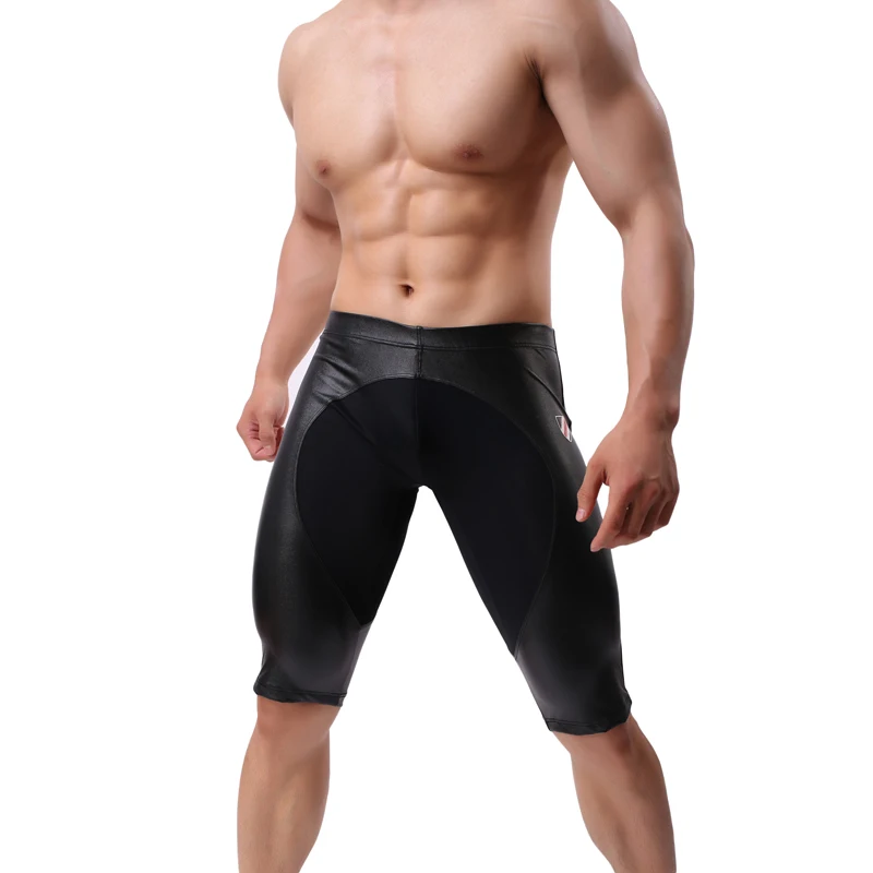 Кожаные сексуальные сетчатые Мужские штаны для йоги, пижама фитнесс, облегающие колготки для мужчин, спортивная одежда, гимнастический костюм, Мужская одежда для плавания