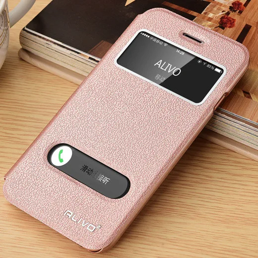 Luxury Pu Leather Iphone 7 7s Flip Cover Iphone 7 Plus Iphone 6 6s Plus 5 5s Window View Style Phone Bag
