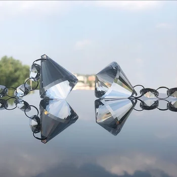 

1Pc Clear Chandelier Crystal Glass Prism String Garland Suncatcher Hanging Cone Pendant