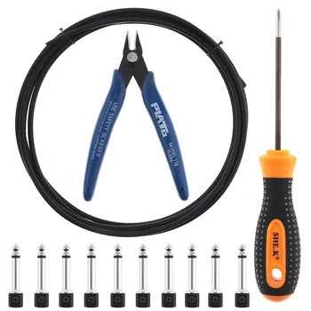 

13pcs DIY Solderless Cable Kit Guitar Cable Set with Plug Screw Driver and Cable Cutter for Effect Pedal Musical Instrument