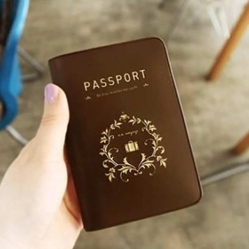 Полезный дорожный простой паспорт удостоверение Обложка держатель PU кожаный чехол протектор портативный ДСП держатели P631 - Цвет: Коричневый