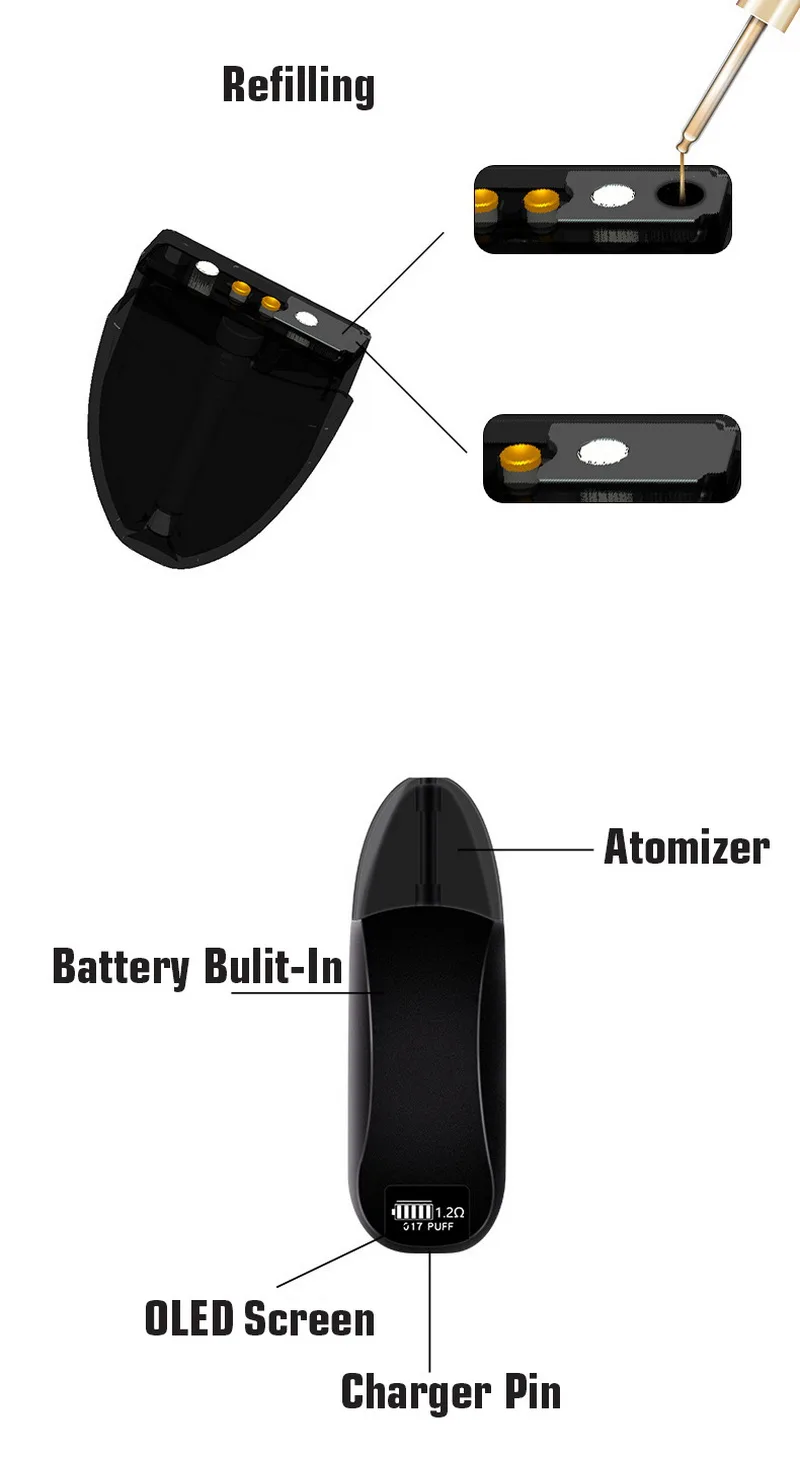 Taphoo Vape Pod система все в одном стартовый комплект 350 мАч перезаряжаемая