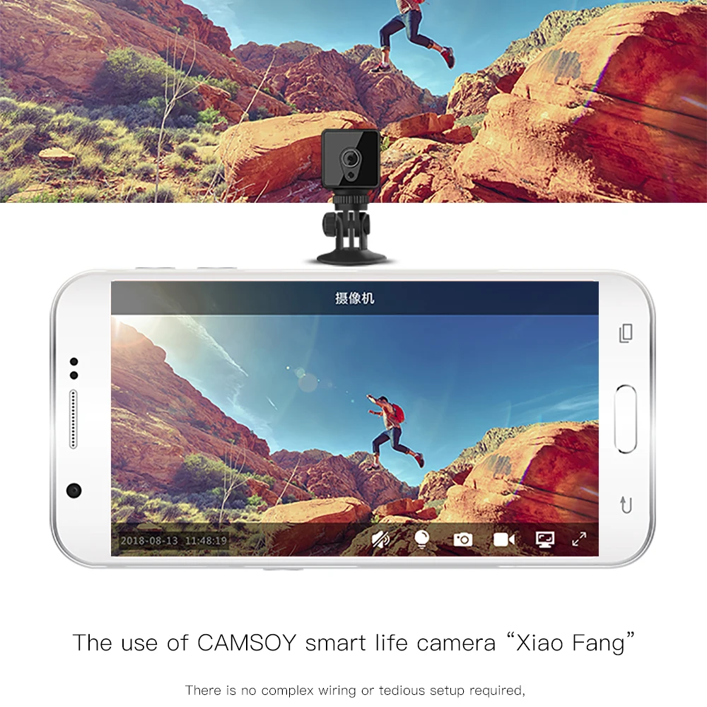 Мини-камера Camsoy S1 H.264 WiFi Cookycam 1080P HD IP P2P с функцией ночного видения, с дистанционным монитором, домашняя камера безопасности