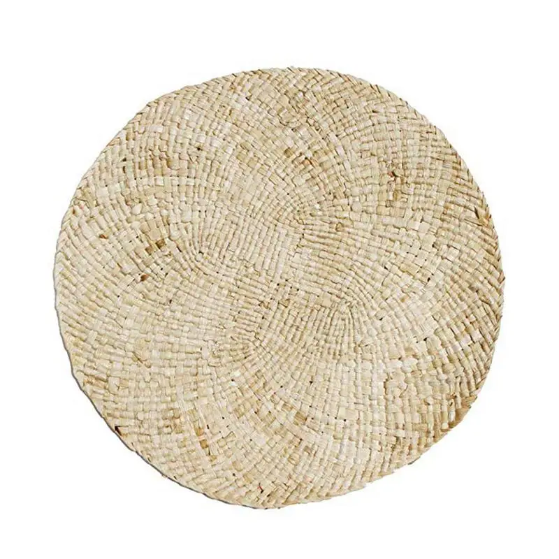 

Corn Straw Braided Dining Table Mats Extra Thick Coasters Mat Natural Handmade Woven Table Placemat Insulation Resuable Pad
