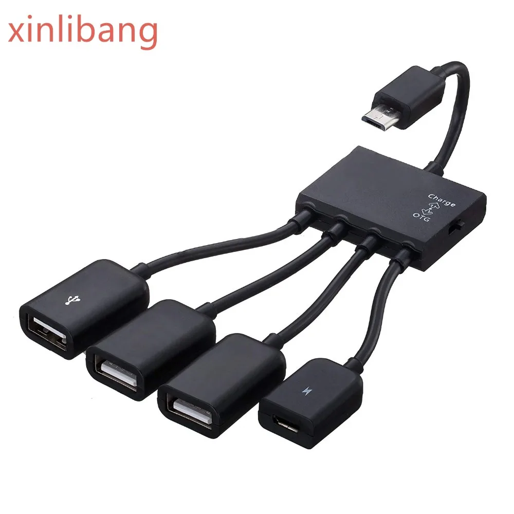 4 Port Micro USB OTG Power Charging Hub Cable Spliter Connector Adapter For Smartphone Computer font