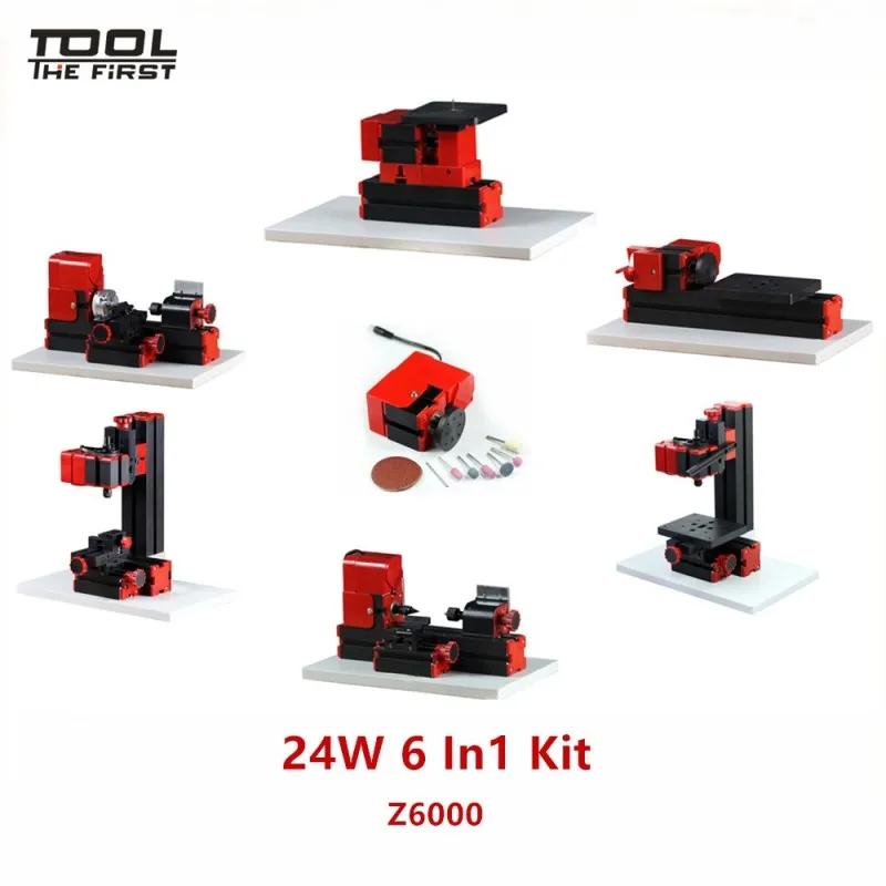 

Thefirsttool Z6000 Mini 6 in1 Woodturning Machine, Jigsaw ,Sanding/Drilling/Milling Machine Children EducationDIY Best Gift