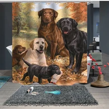 Shower Curtain 3D Dog Animals Colorful Big Art Elephant Print Polyester Fabric Waterproof Mildewproof Bathroom Curtain 3d elephant pattern bathroom waterproof shower curtain