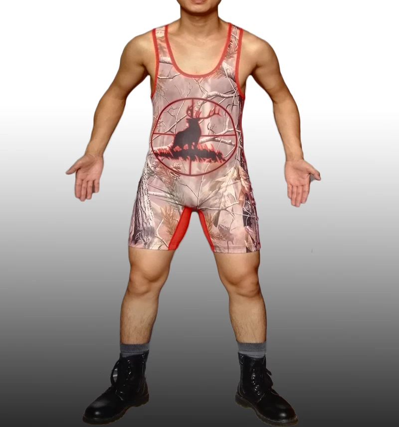 

Deer Elk Tree Kids Youth Tight Wrestling Singlet Gym Power Weight Lifting Outfit Man Tights One Piece swimsuit Custom Logo