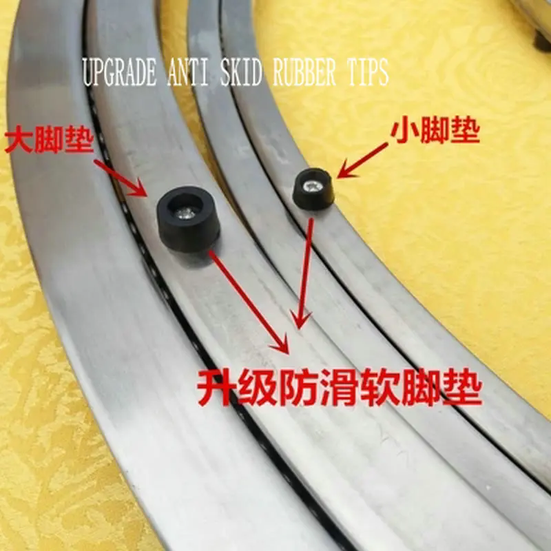 Quiet Solid Anti Skid Soft Rubber Tips ADVANCED Stainless Steel 304 Material Lazy Susan Turntable Base for Round Table Wheel Swivel  (1)