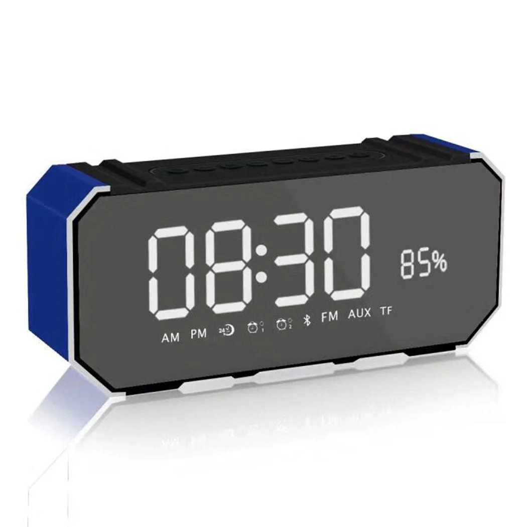 Mirror Smart Bluetooth Alarm Clock Speaker Portable Alarm Clock MP3