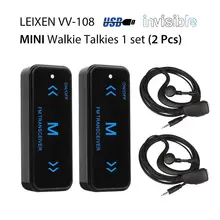2pcs Leixen VV-108 Mini Portable Walkie Talkie Ham Two-Way Radio Transceiver UHF 400-480MHz with USB Power Supply Earpieces