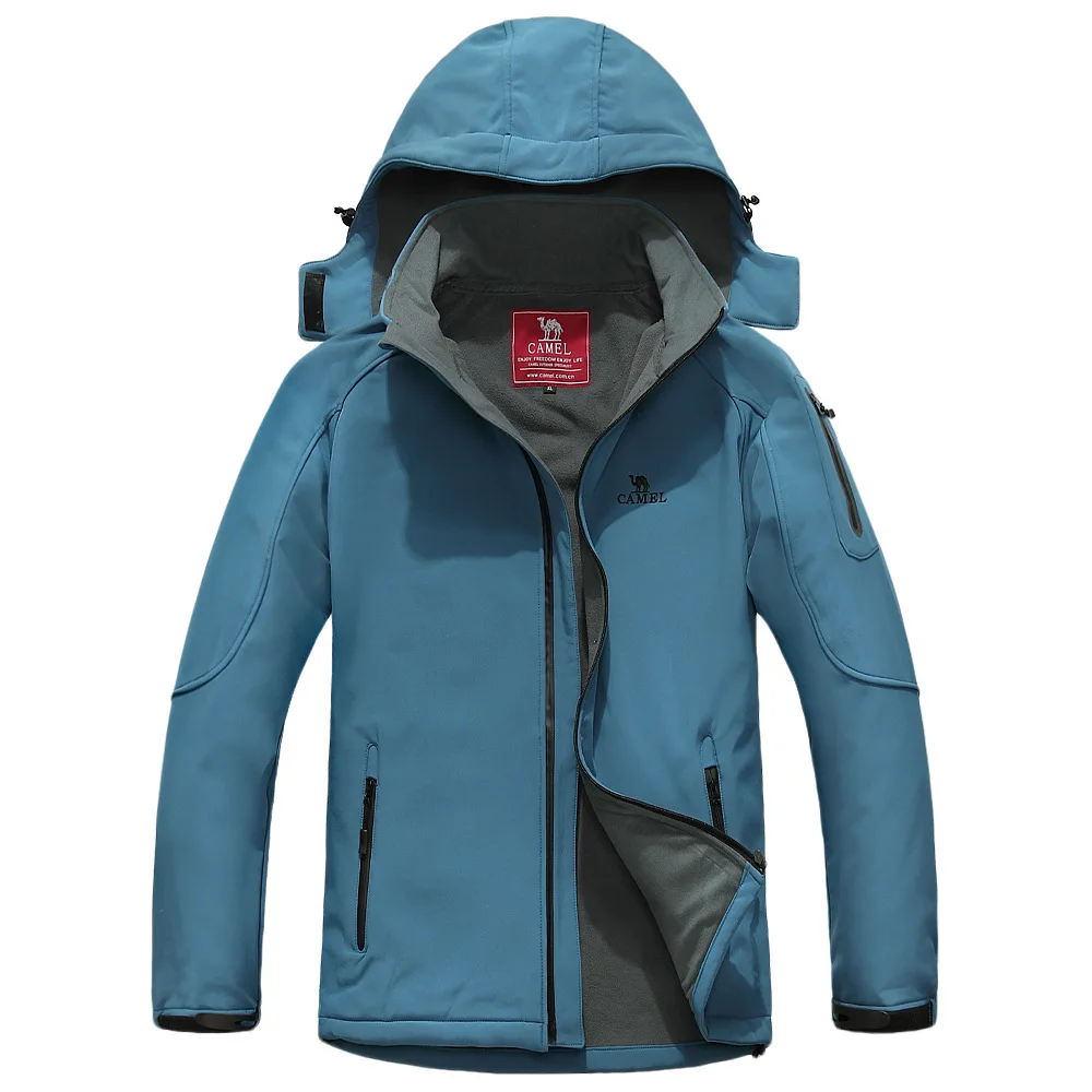 Hooded mens ski Fleece jackets for men warm windproof waterproof