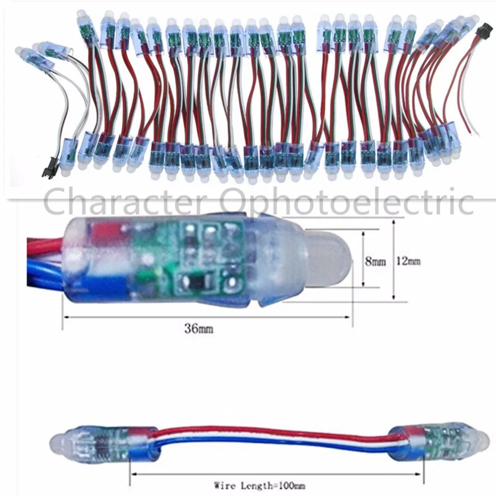 200 шт./лот 12 мм WS2811 2811 IC RGB длиной в Пол, с бусинами Водонепроницаемый DC 5 V цифровой Full Цвет светодиодная точечная лампа