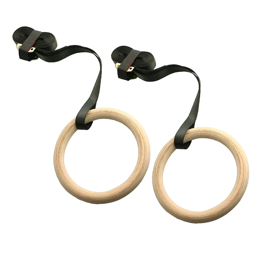 Gymnastic Rings Wood Fitness Ring Pull Ups Equipment Training ExerciseWorkout Home Balance Crossfit Muscle Adjustable | Спорт и