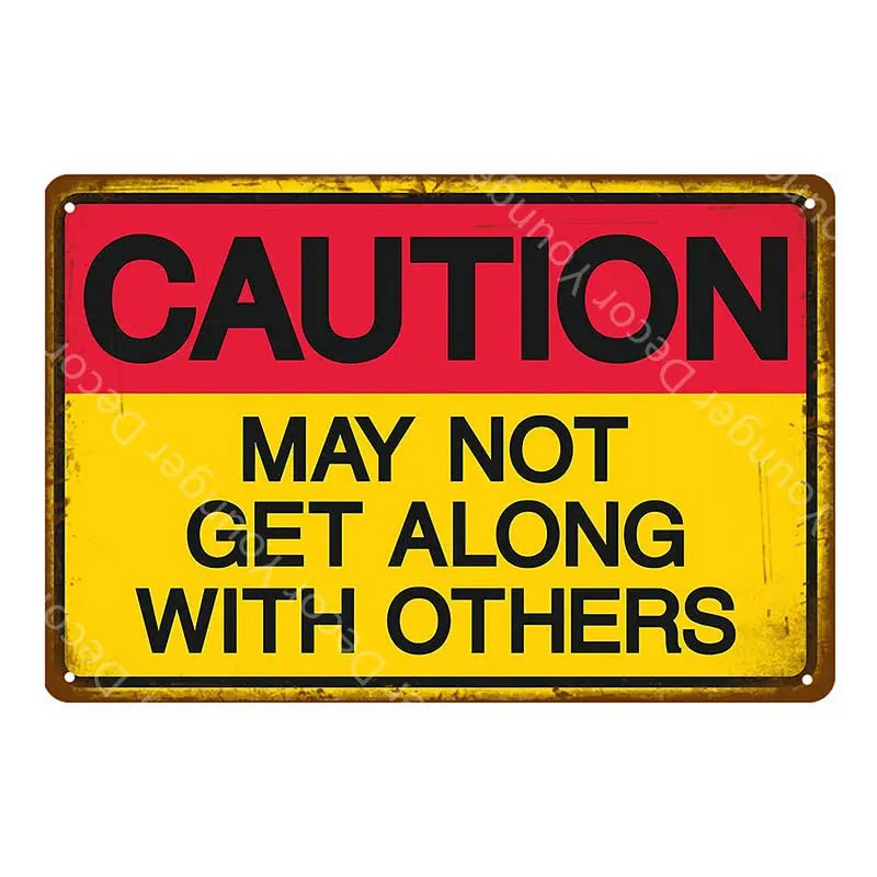 Предупреждение ющие знаки предупреждение неправильный способ металлический плакат опасности высокий Volatge вывеска для паба Бар Кафе домашний декор винтажная настенная доска - Цвет: YD5793G