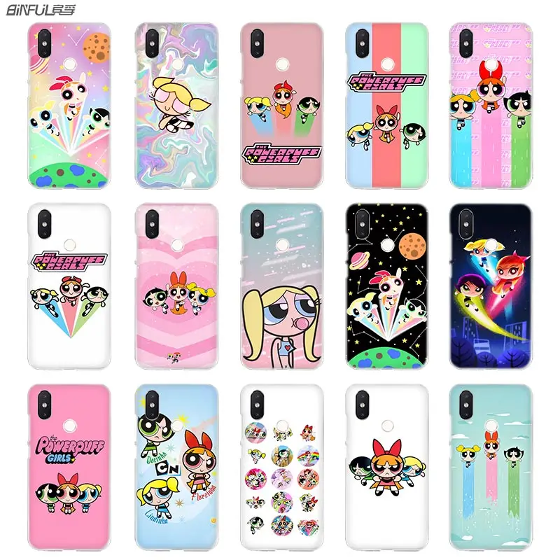 

BinFul phone case Transparent Hard cover for Xiaomi mi Redmi Note 7 5 4 3 4X 5A 6 Pro 64g S2 Plus The Powerpuff Girls