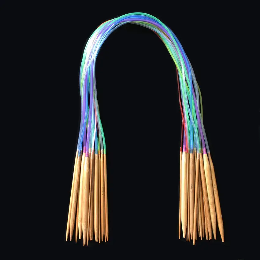 1 Набор/18 пар 40 см спицы для вязания свитера цветные трубки круговые иглы