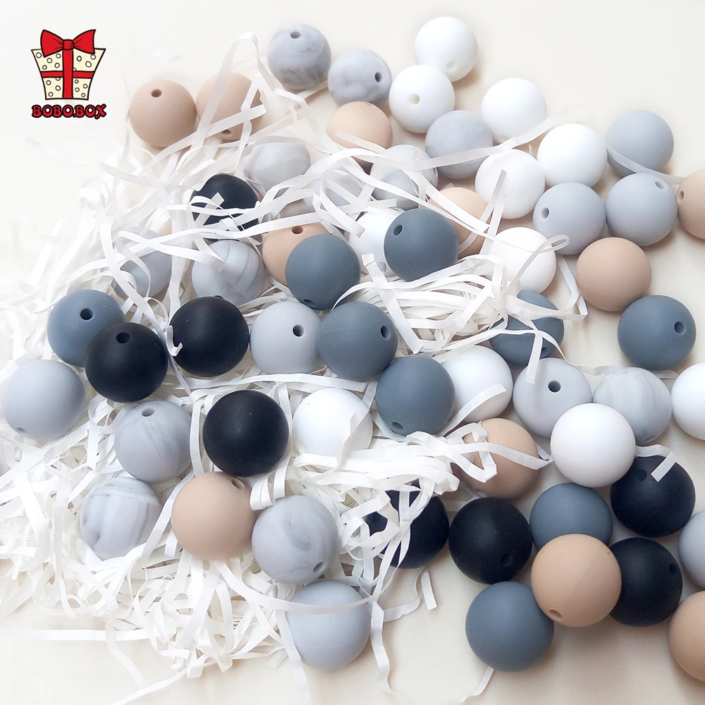 BOBO.BOX 30pcs Silicone Beads 9mm Food Grade Baby Teethers Beads Silicone BPA Free For Necklaces Pacifier Holder Clip Chain DIY